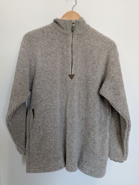Vintage LL Bean 1/3 Zip High Pile Fleece Pullover Size Small Made In USA
